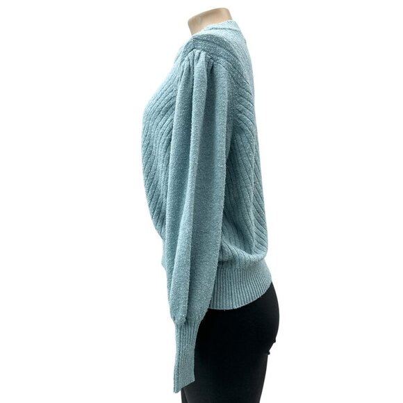 Adyson Parker Knit‎ Pullover Stretch Balloon Long Sleeve Sweater Blue Women M - Picture 4 of 13